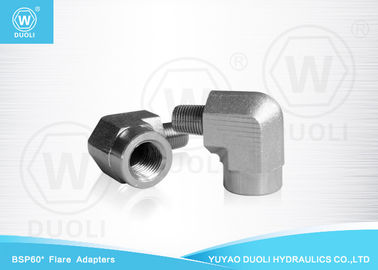 ไฮดรอลิก BSPT ชายกับ BSP ตัวเมียด้าย Flare Fitting Adapter 90 องศา Elbow