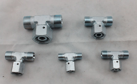 เมตริกเกลียวกัดประเภทอะแดปเตอร์ท่อไฮโดรลิคสาขาทีฟิตติ้งพร้อมน็อตหมุน L Series